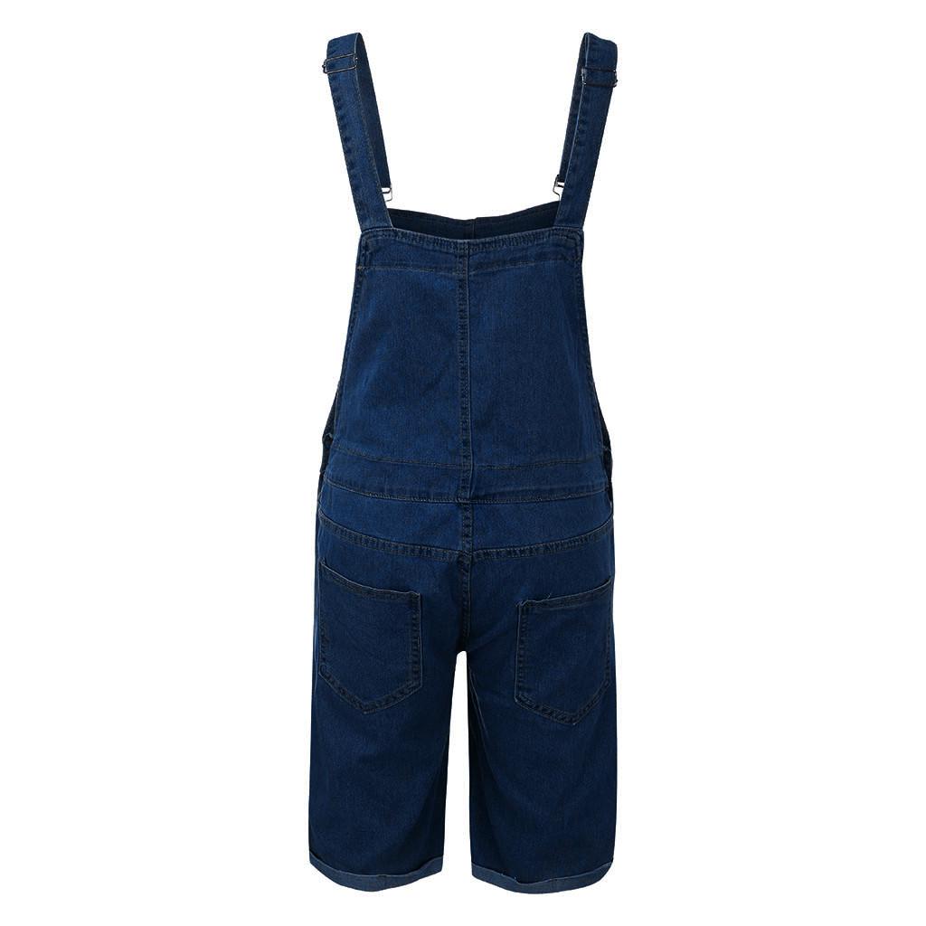 Mens Plus Pocket Jeans Overal Jumpsuit Streetwear Overal Suspender Kalhoty
