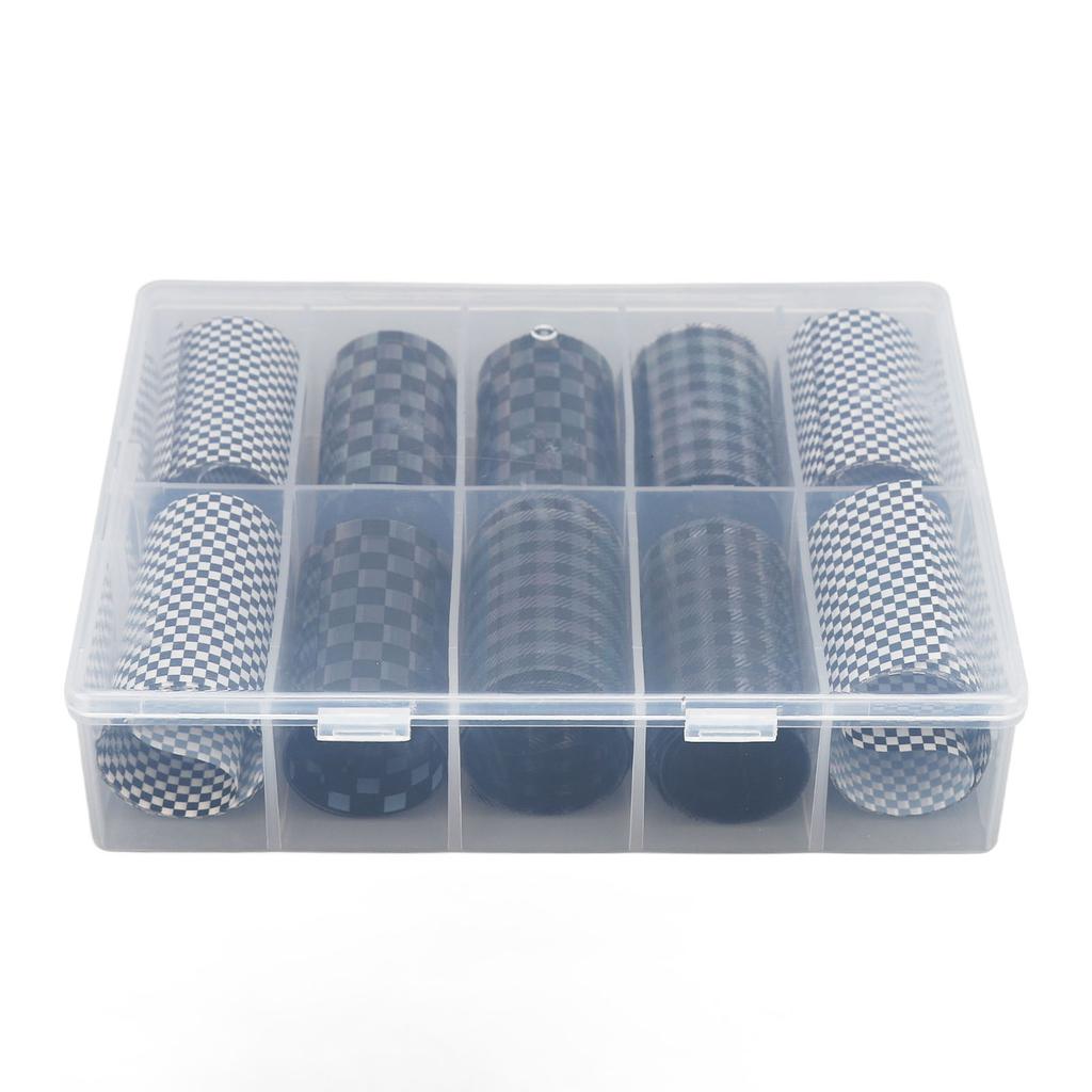 1 Box Black White Plaid Nail Art Sticker Simple Stylish Safe DIY Nail Art Stickers Decals for Home
