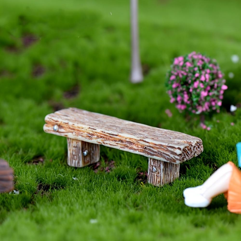 3Pcs/Set Resin Retro Bench Model Figurines Micro Garden Decoration Ornaments Terrariums DIY Accessories