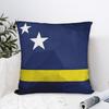 Curacao Flag Soccer Netherlands Kingdom Square Pillow Cases Cushion Covers Awesome Polyester Decorative Pillowcase for Sofa