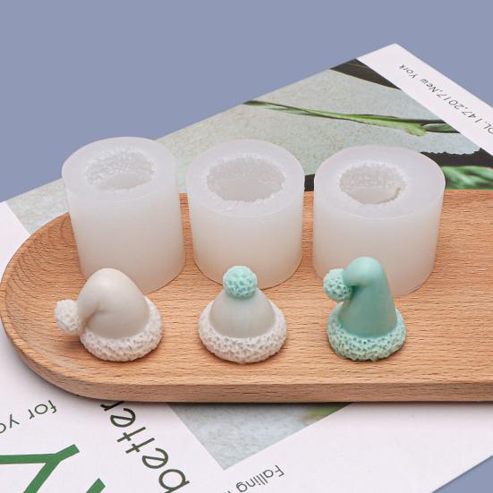 Kuchenform, Lebensmittelqualität, antihaftbeschichtet, wiederverwendbar, vielseitig einsetzbar, leicht zu lösen, dekorative Silikon-Weihnachtshut-Form, Kuchenform, Seife, Backwerkzeuge für Zuhause