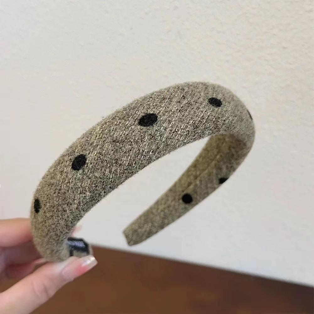 

Женская черная точечная толстая губчатая повязка для волос для девочек корейские обручи для волос женские взрослые аксессуары для волос осенние повязки на голову Size fits all