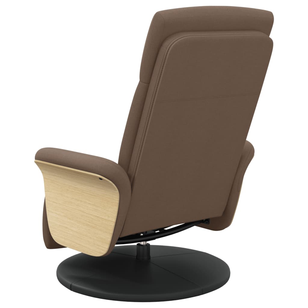 Relax Armchair with Footrest Brown Fabric
