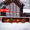 Festive Holiday Santa Claus & Gift Box Christmas Fence Banner, Outdoor Garden Porch Decor