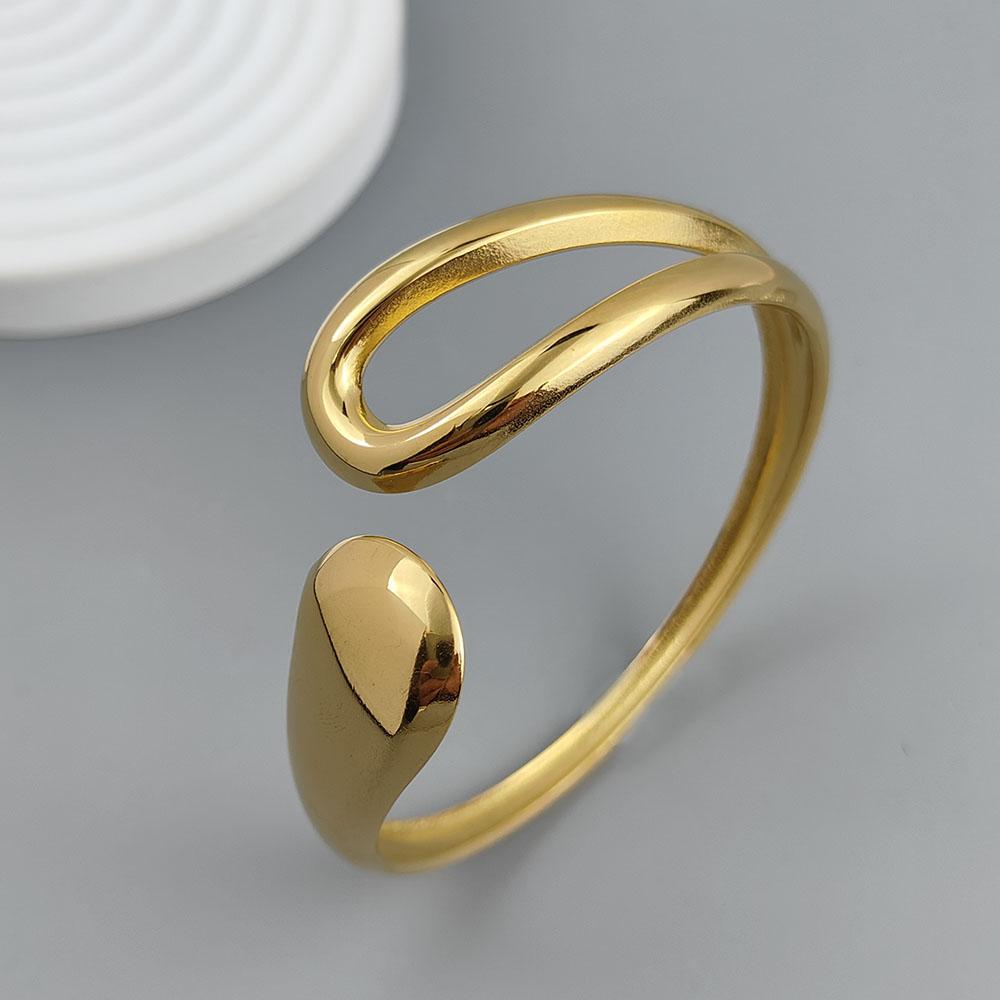 

New water drop hollow stainless steel gold plated bracelet, high quality waterproof silver jewelry, gift for couples золотой
