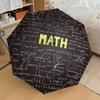 1PC Mathematics Pattern Small Travel Automatic Folding Umbrella, Compact Windproof Umbrella, Automatic Open/Close ,Gift-091529