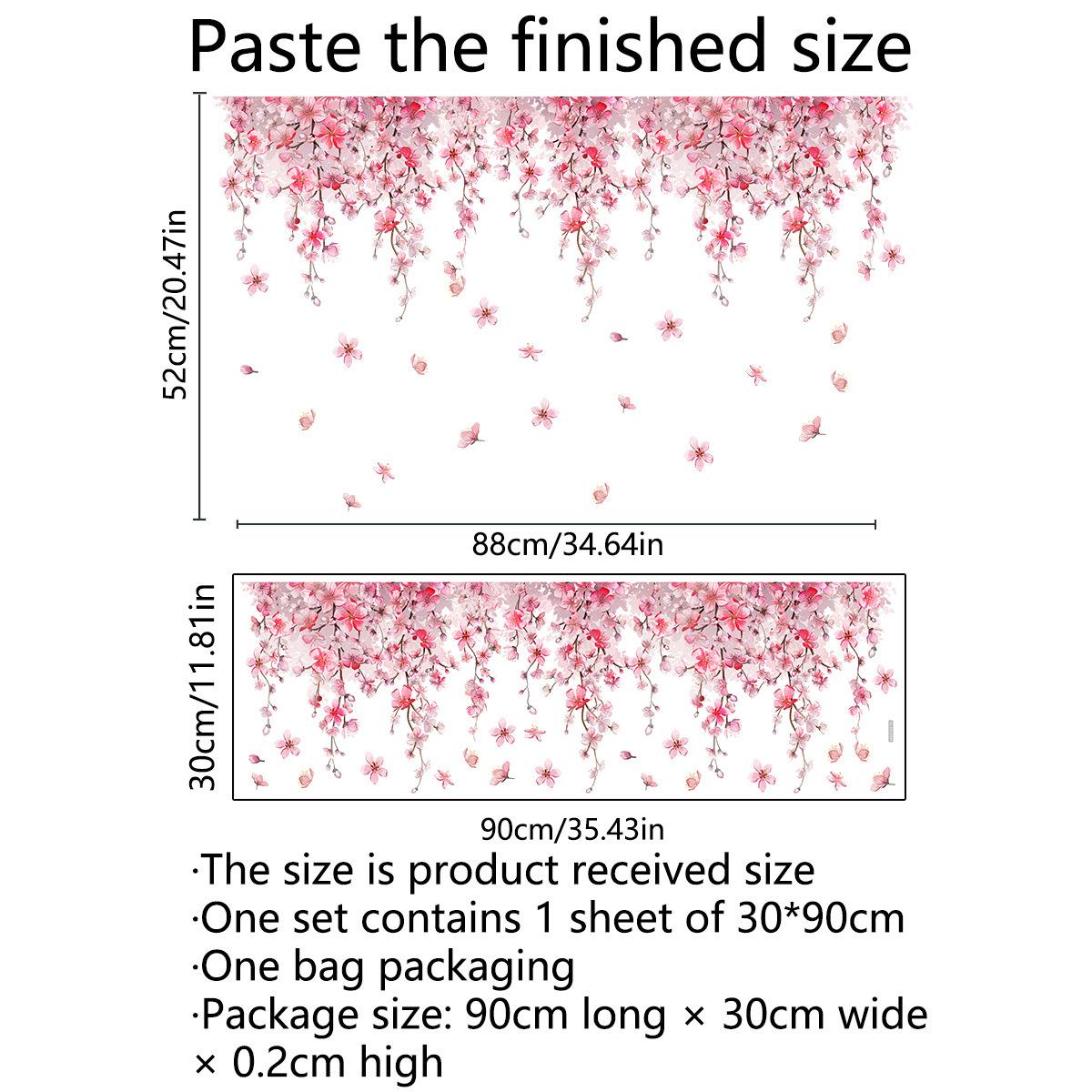 

Розовые наклейки на стену с цветами для гостиной, спальни, декора фона, комнаты девочки, комнаты дочери, наклейка на стену, кухонные обои