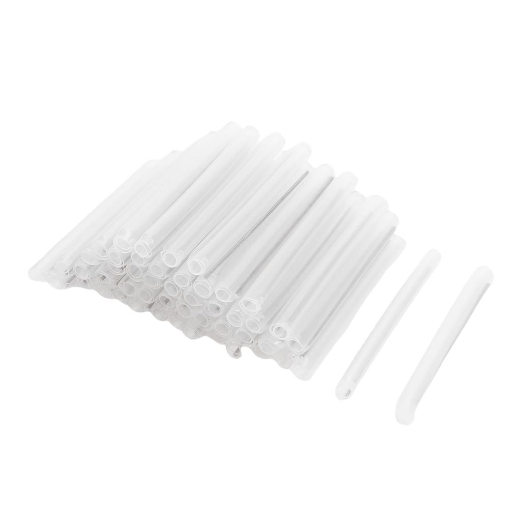 200PCS Clear Heat Shrinkable Tubes Pigtail Fiber Optic Fusion Splice Sleeve with Single Steel Needle 60x5x3.8mm