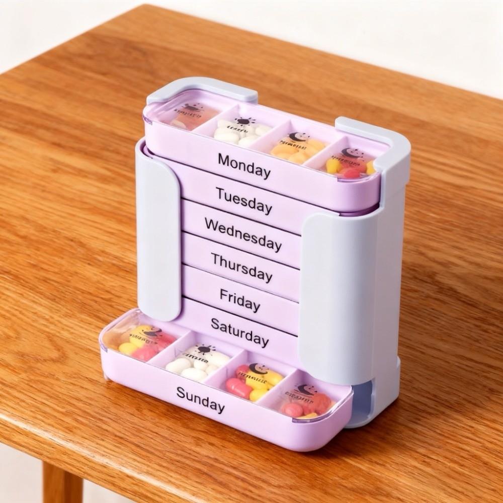 Large Capacity Weekly Pill Organizer Sealed Travel Pill Case 7-Day Pill Box  Travel Home Use