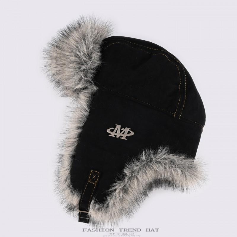 Unisex Fleece Lined Winter Beanie Hat With Ear Protection Windproof Outdoor Cycling Cold Weather