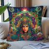 1pc Pillowcase, Vintage Bohemian Style, Zipper Decorative Pillow Cover, 45cm*45cm, Soft and Smooth Polyester Short Plush Fabric, Single-Sided Printed 