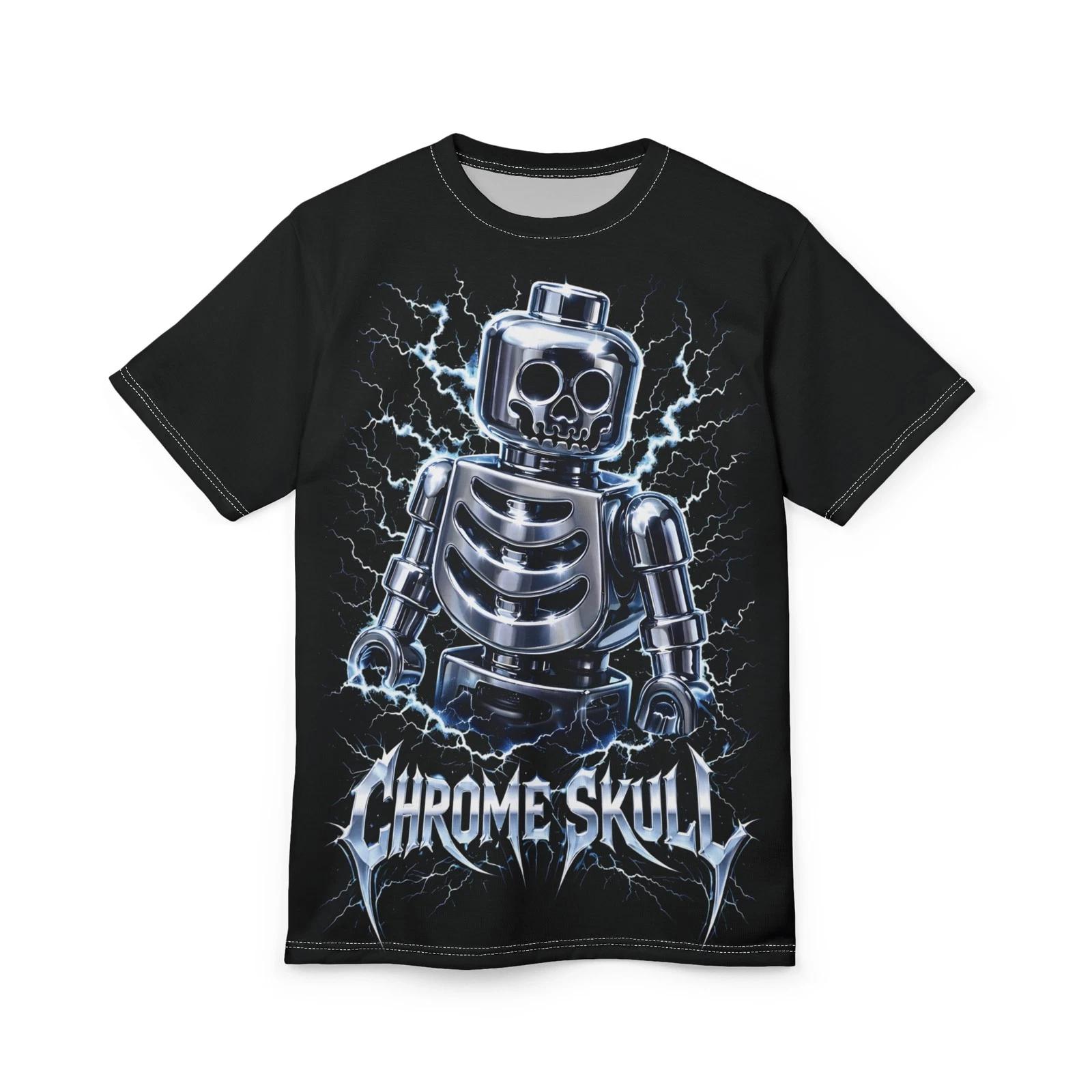 

Chrome Skeleton King T-Shirt Rare LEGO Chess Set Inspired 4XL