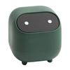 Mini Trash Can 2 Layer Press Type Plastic Countertop Garbage Can with Lid for Table Bedside Desk Green