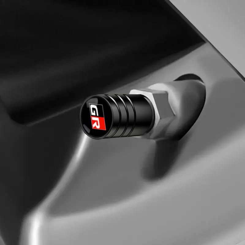4pcs Car Wheel Tire Valve Stem Caps Airtight Cover For Toyota GR Sport Corolla CHR Yaris Rav4 Hilux Aygo Prius Auris Cruiser