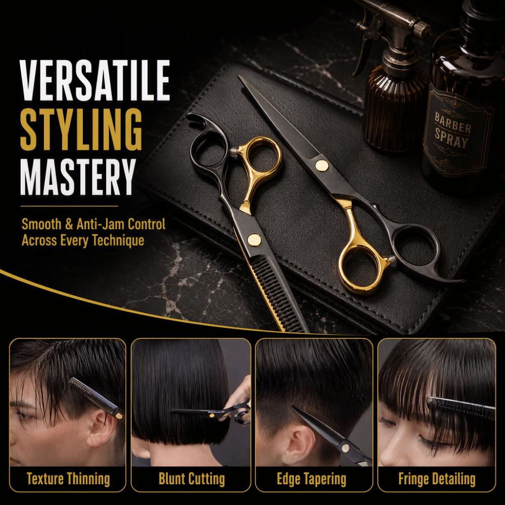 Silent Hair Thinning Shears Anti-jam Haircutting Tool Set Hair Cutting Kit Salon-grade