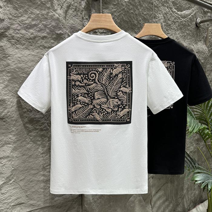 Sommer Herren Kurzarm Dopamin Wear Halbarm Bedrucktes T-Shirt Dünnes Herren Körper Oberteil