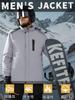 KEFITEVD Winter for and Work Light Size XL Men's Jacket, Waterproof, Windproof, Fleece-Lined, Motorcycle, Hiking, Fishing, Wear, Gray,