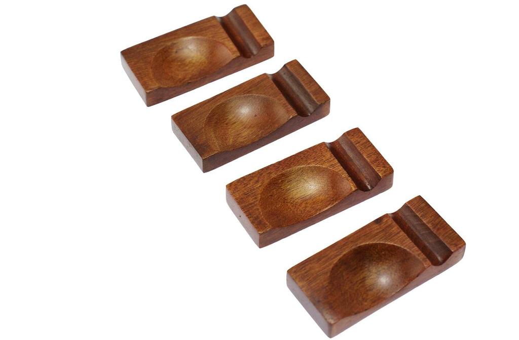 Speed Mao Japanese Modern Wooden Simple Chopstick Rests and Spoon Set of 4 Rests,