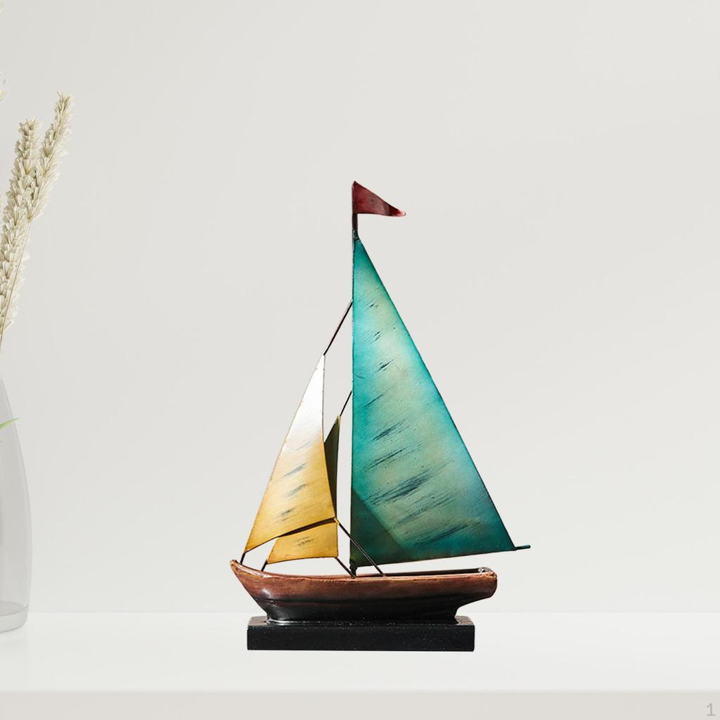Eisenboot Statue Metallskulptur Geschenk Heimdekoration Schiffsmodell Segelboot Figur für Festival Weihnachten
