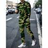 Men's Fashion Graffiti Novelty Pajamas Loungewear Set Autumn Men's Daily Casual Long-sleeved T-shirt Street Fashion Pants