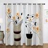 2pcs Floral Vase Pattern Curtains Decorative Window Drapes Window Treatments For Bedroom Living Room Home Decoration Room Decor