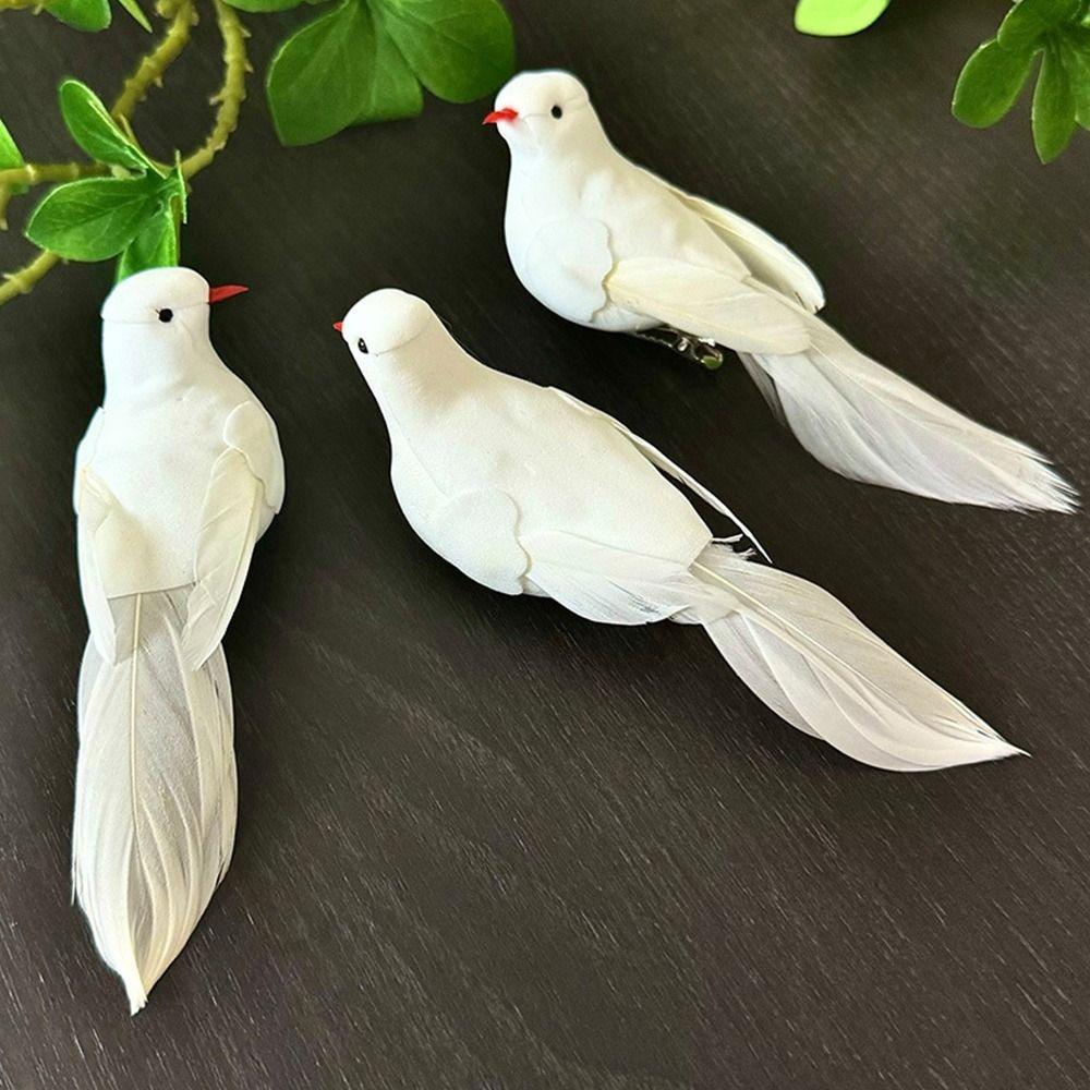 6 Stück Schaumstofftauben Künstliche Vögel DIY Zubehör Künstliches Vogelmodell Gartendekoration