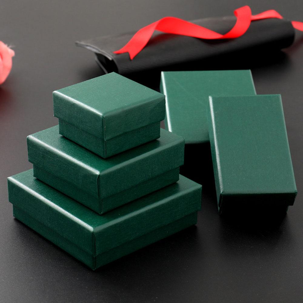 5pcs Paper Jewelry Box For Ring Earrings Pendant 9x9x3cm Display Packaging Wedding Birthday Party Gifts Organizer Holder Boxes
