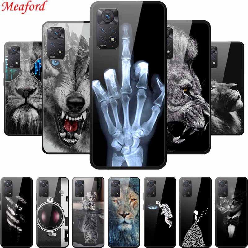 Tempered Glass Case For Xiaomi Redmi Note 12 Pro 4G Case Hard Glass Back Cover For Redmi Note 12 Pro 4G Phone Case Soft Bumper