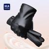 HLA Men's Touchscreen Fleece-Lined Leather Gloves