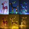 Christmas Wrought Iron Deer Figurine with Led Light Holiday New Year Party Decor