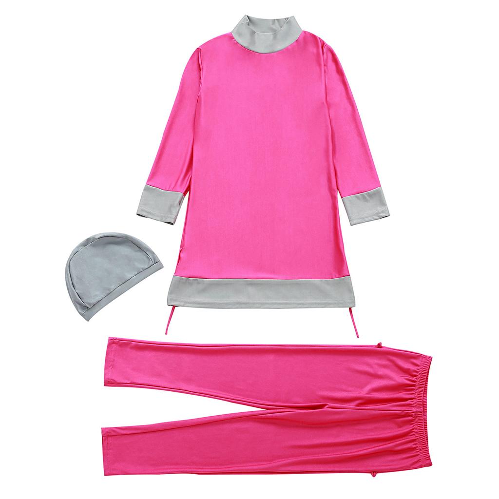 Swimsuit Girls 3pcs Long Sleeve Kids Swimwear Muslim Islamic Swimming Suit Sets