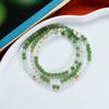 Hetian Jade & White Crystal Bracelet with 925 Silver Accents