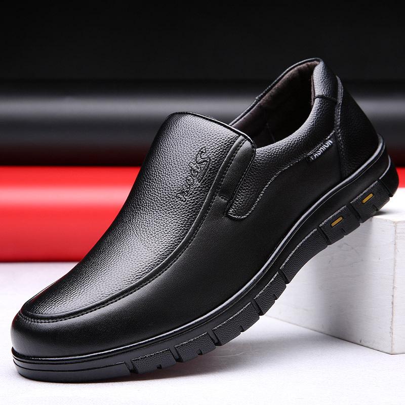 

Кожаная обувь мужская кожаная деловая повседневная мужская обувь весна и осень мягкая подошва дышащая обувь для среднего и пожилого возраста 44