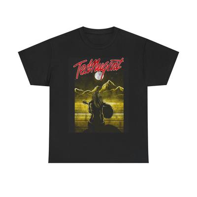 Ted Nugent T-Shirt Retro Rockband Amerikanische Gitarre Unisex Schweres Baumwoll-T-Shirt