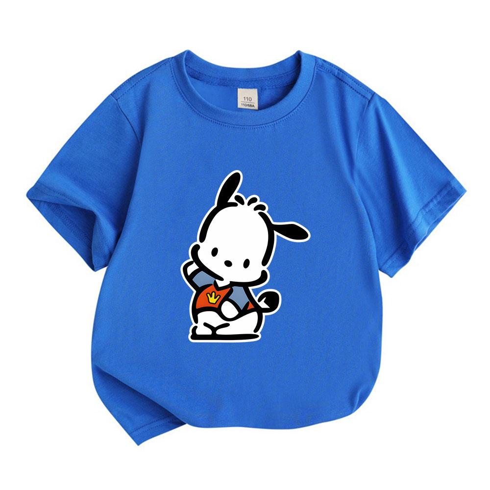 Kids Boys Girls Crew Neck Short Sleeve 100% Cotton T-Shirt Cute Dancing Cartoon Animal Print Comfortable Casual Daily Wear Breathable Soft Summer Top