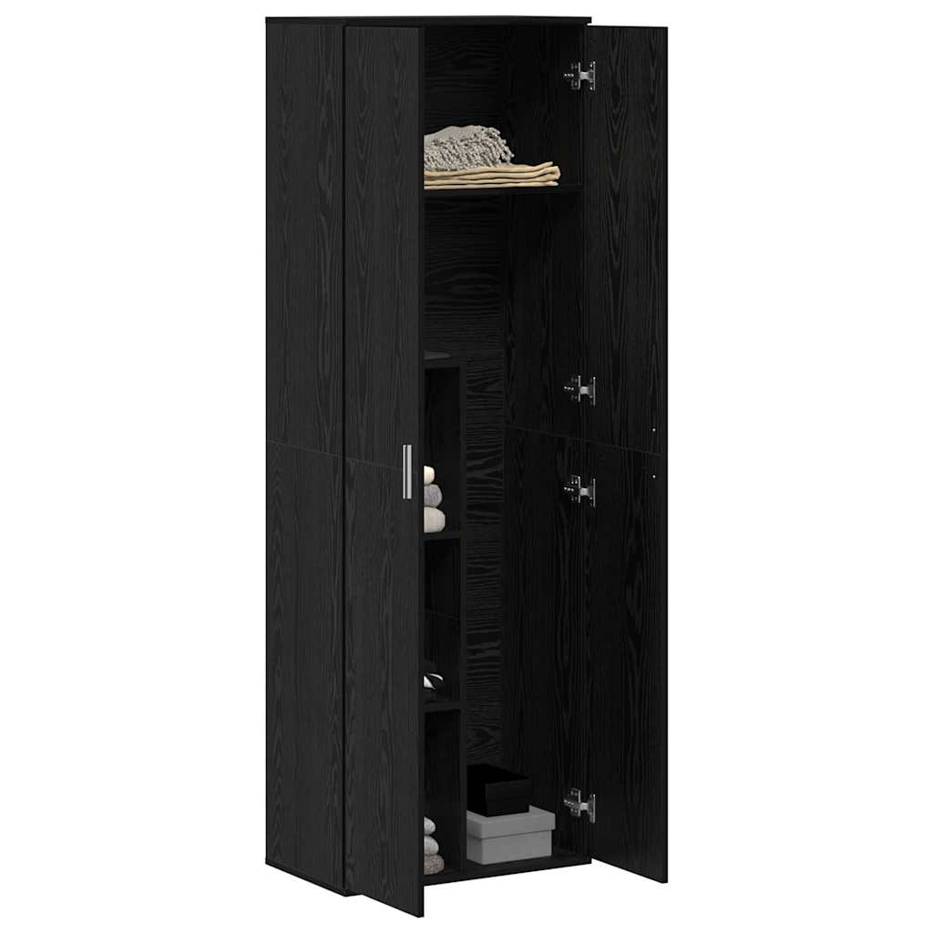Highboard in Black Oak Look 60 x 35 x 180 cm Particleboard