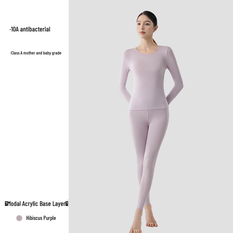 

Женский бесшовный комплект термобелья из модала: Длинные рукава сверху и нижние брюки на осень XL (120-135 jin)