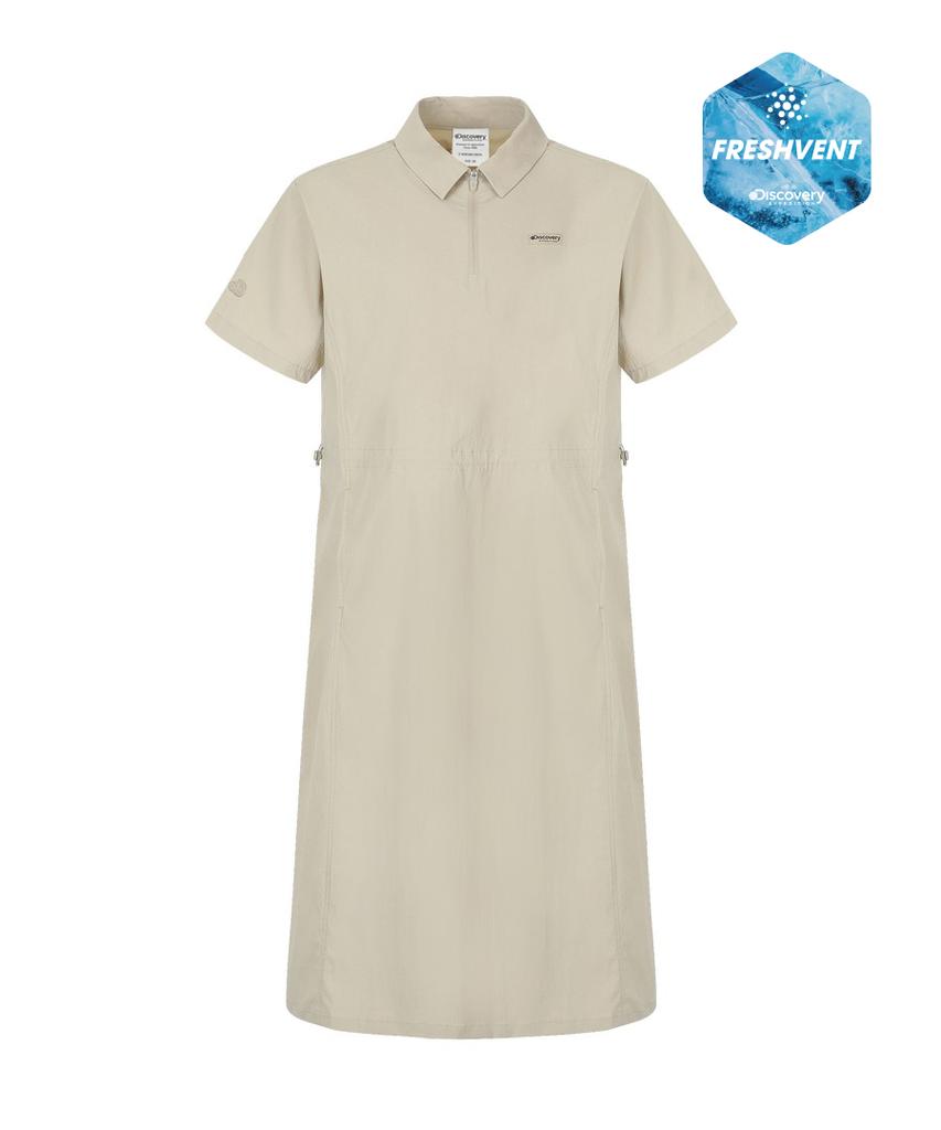 DISCOVERY EXPEDITION Women'S Freshvent Collared Woven Dress (Beige2)