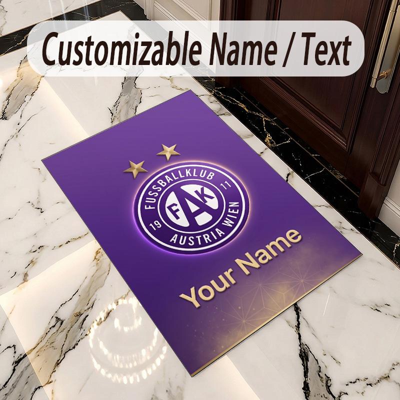 Crystal Velvet Rug Austria Wien FC Print Custom Name Text Floor Mat Home Decor