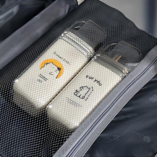 Mundspülbecher mit Cartoon-Aufdruck, versiegeltes staubdichtes Design, Reise-Zahnbürsten-Zahnpastenhalter, Leichtes 3-in-1-Zahnset