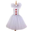 3Pcs Kids Girls Scary Halloween Clown Costume Clown Cosplay Costume Dress Gloves Red Hairpin Clown Makeup Kit Gifts