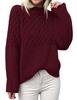 Cross Europe 2026 Women's High Neck Cable Knit Long Sleeve Pullover - Autumn/Winter Style