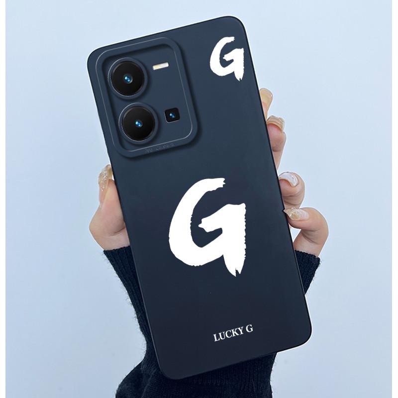 For Vivo Y35 Case Cute Initial Letters Soft Liquid Silicone Back Cover For Vivo Y 35 4G Funda Anti Drop Phone Protector Coque