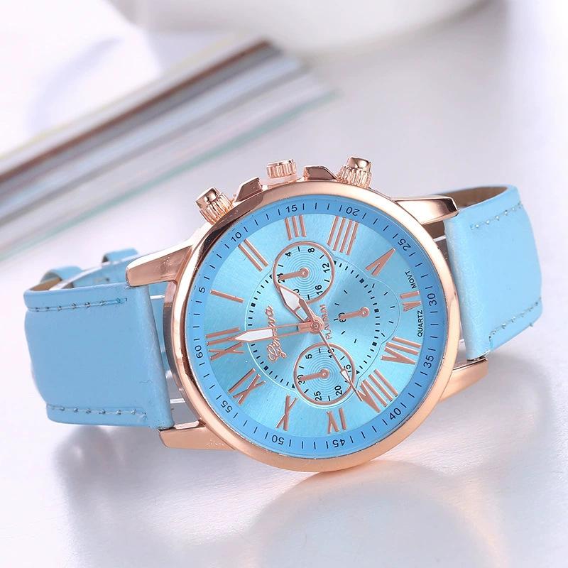 Damenuhren Marke Sportstil Mode Damenuhr Lederuhr Herren Mädchen Damen Quarz Armbanduhren Montre Femme