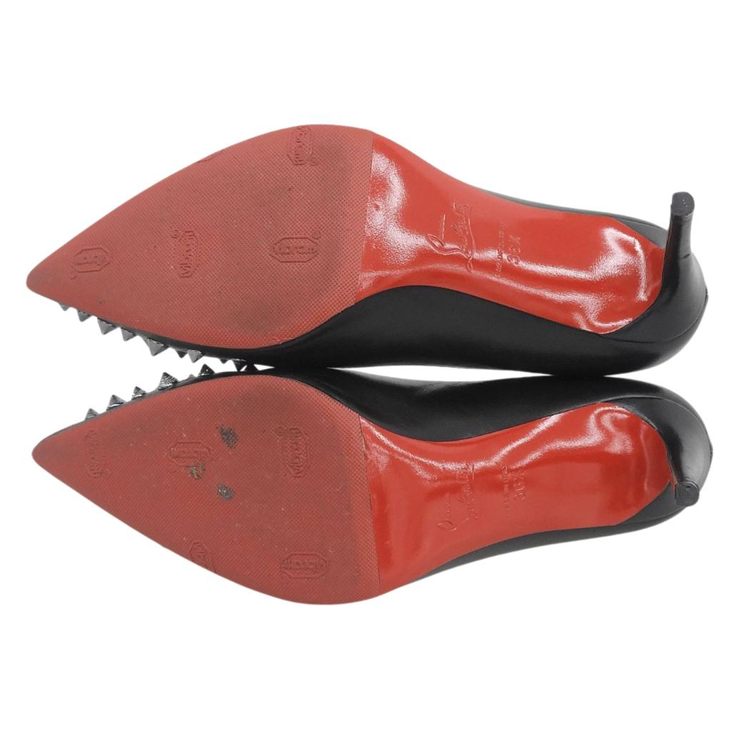 Great Christian Louboutin pumps SPIKY SHELL With studs black leather Women 36.5 Used