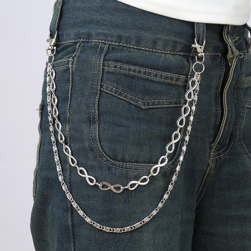 

Trendy Blue Cracked Stone Bead Hip Hop Punk Style Keychains For Men Y2K Pants Chain Accesories