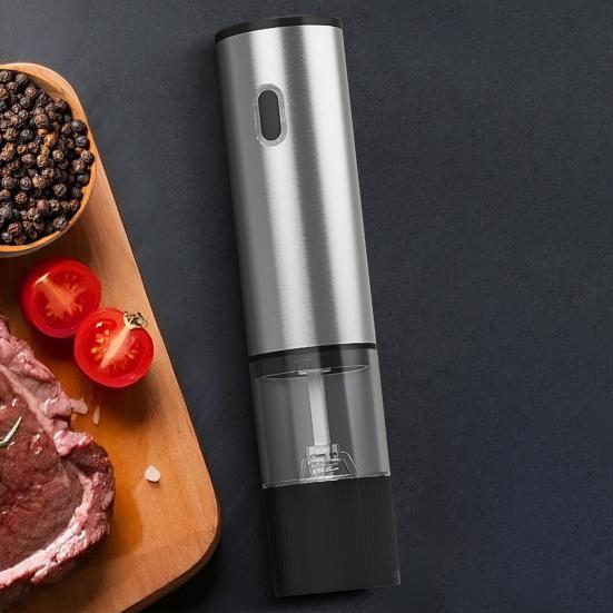 Elektrisches Salz- und Pfeffermühlen-Set mit LED-Licht, einstellbarer Mahlgrad, Salzmühle, wiederaufladbare Pfeffermühle für BBQ, Camping