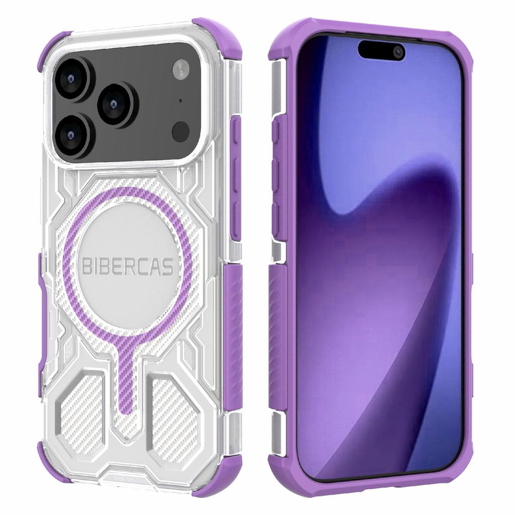 BIBERCAS J-16 Transparent Series For iPhone 17 Pro Case Compatible with MagSafe TPU+PC Phone Cover