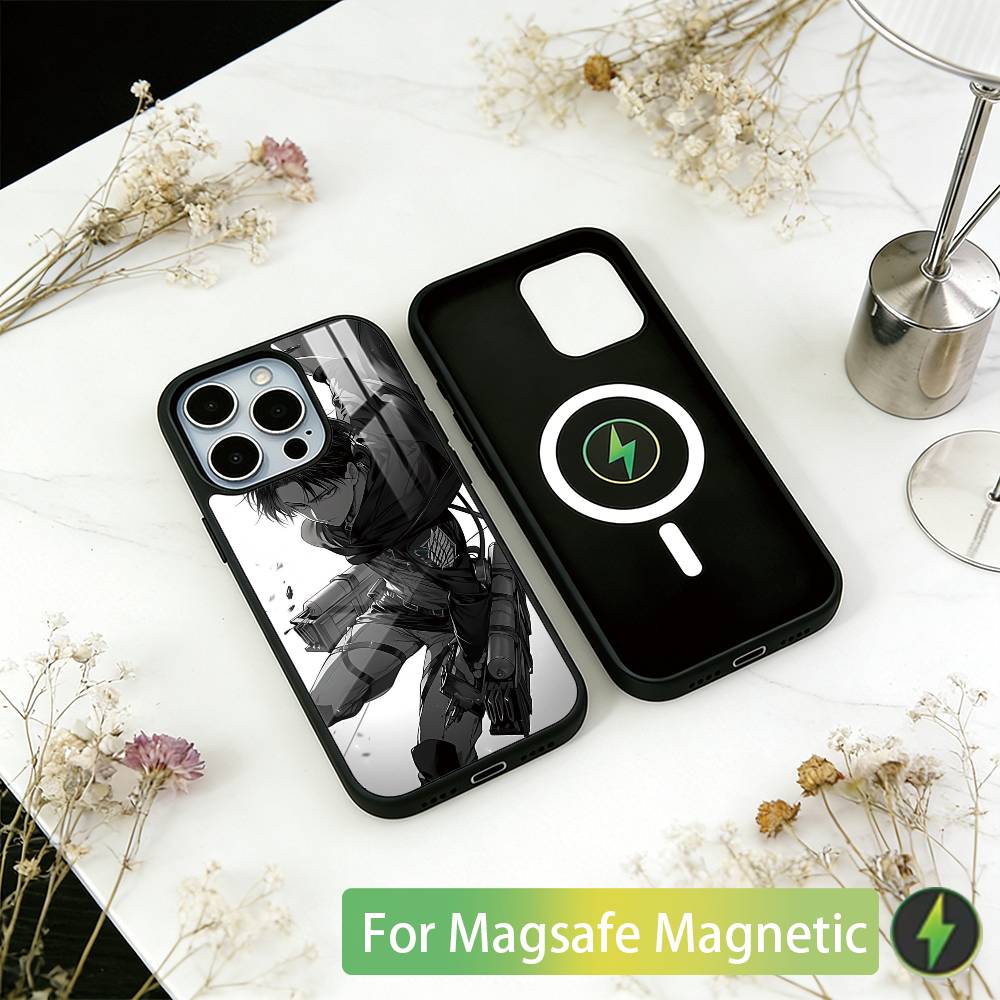Eren Yeager Levi Ackerman Phone Case For iPhone17,16,15,14,13,12,11 Plus,Pro Magnetic with Magsafe Wireless Charging