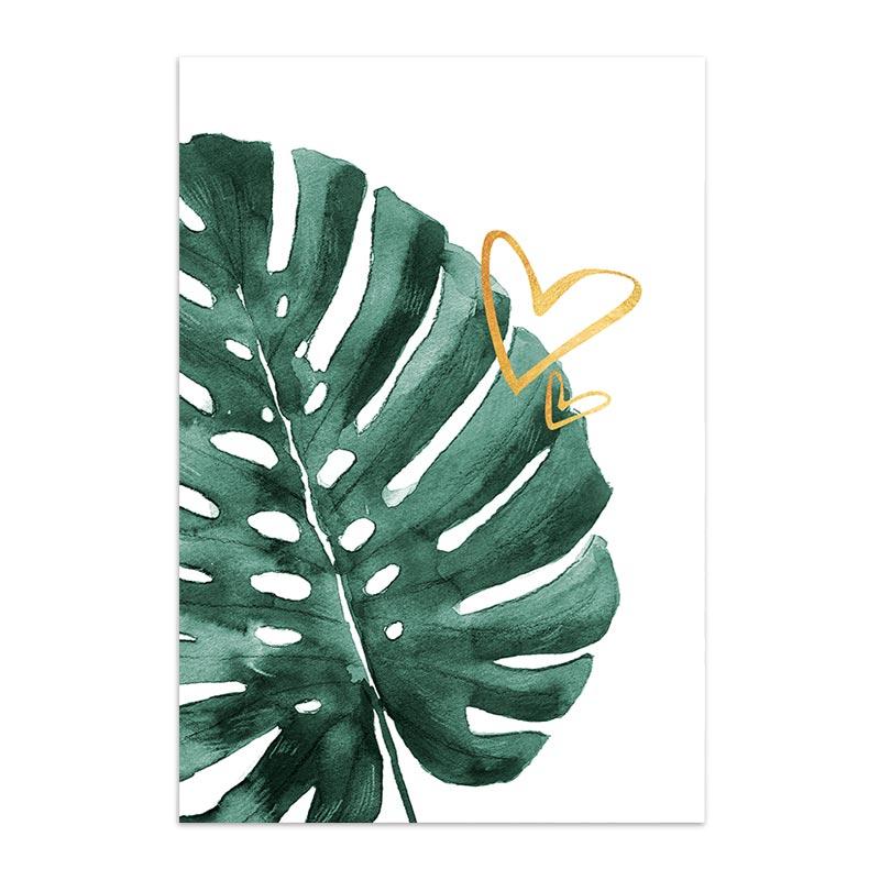 Monstera Green Plant Leaves Canvas Painting Posters Pineapple Parrot Painting Nordic Home Wall Decor Tropical Wall Art Pictures